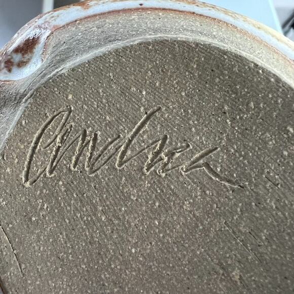 Studio Art Pottery 3.5" Stoneware Trinket Dish Tray Handmade Signed - Picture 4 of 7